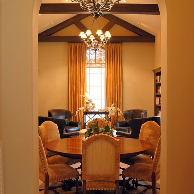 Warm-toned dining room interior design