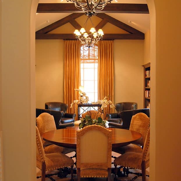 Warm-toned dining room interior design