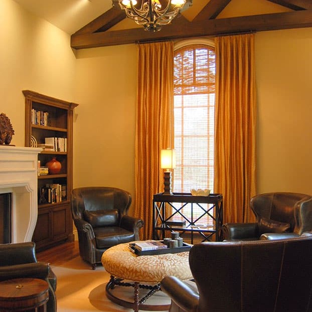 Rustic orange living room interior design