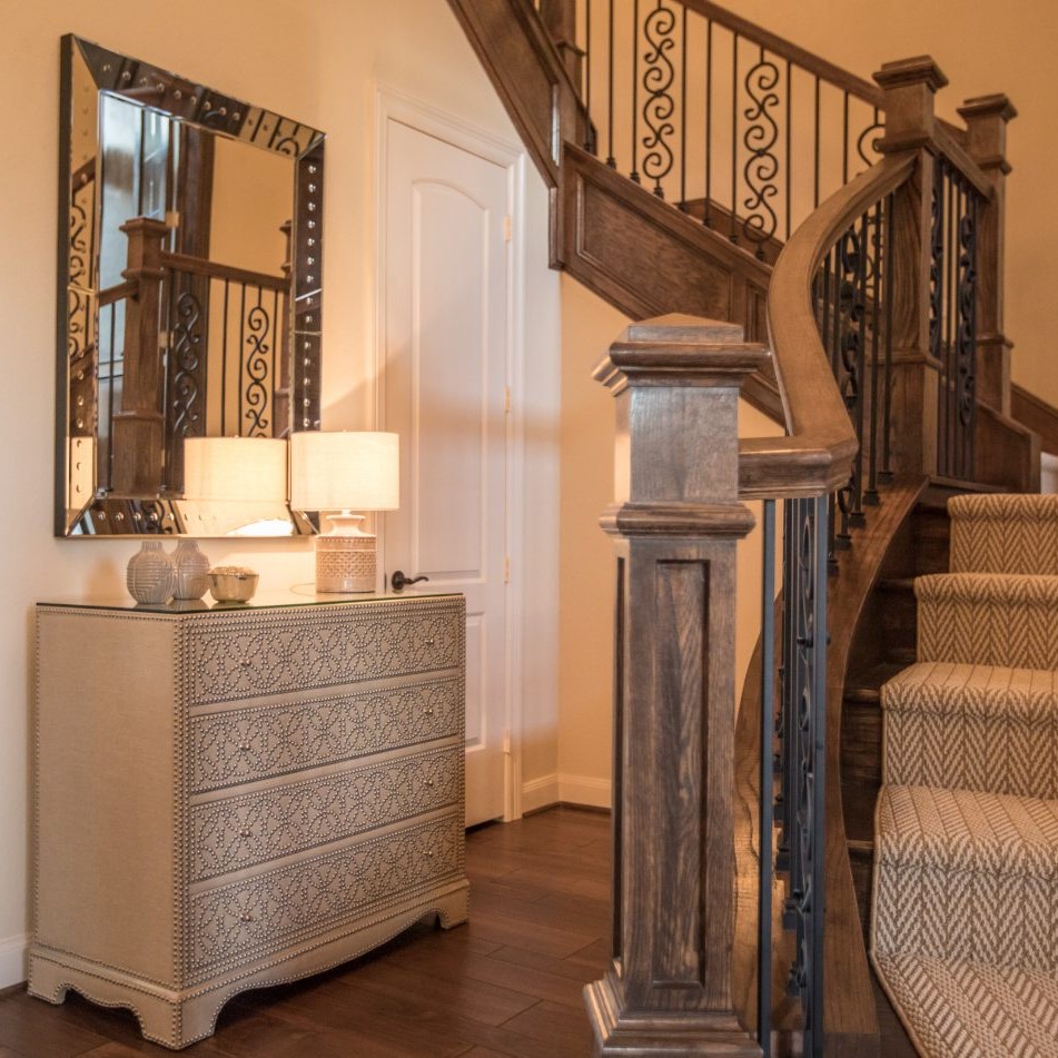 Elegant rustic stairway design