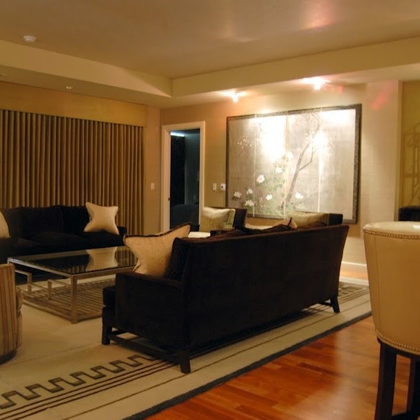 Neutral-toned living room interior design