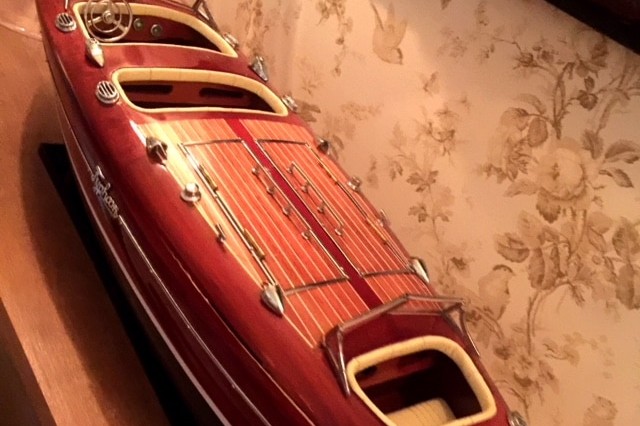 Model canoe used in an interior decorating project