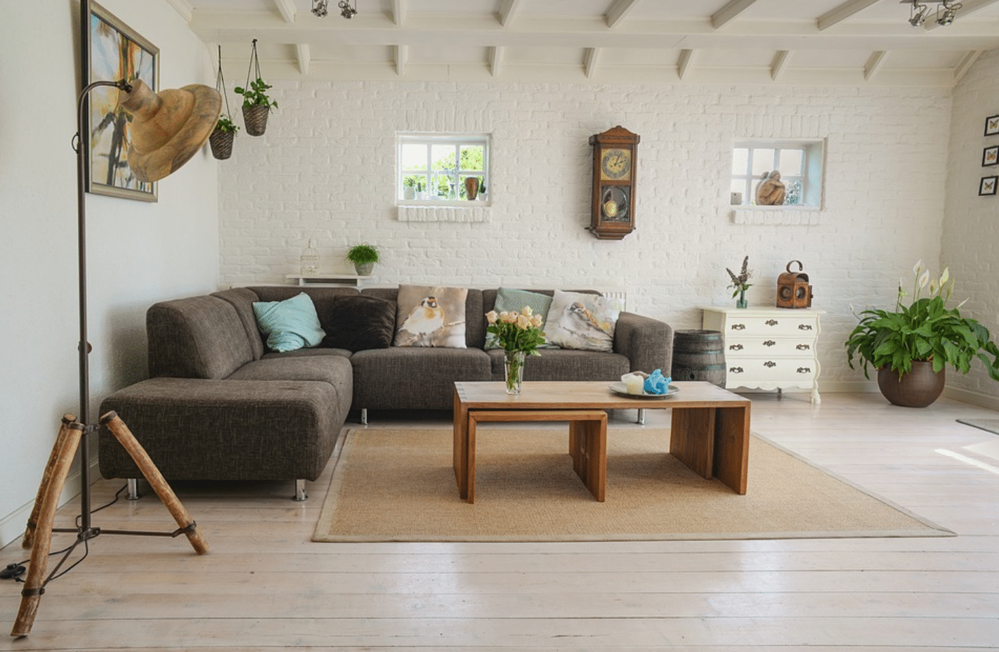 Natural-themed living room interior design