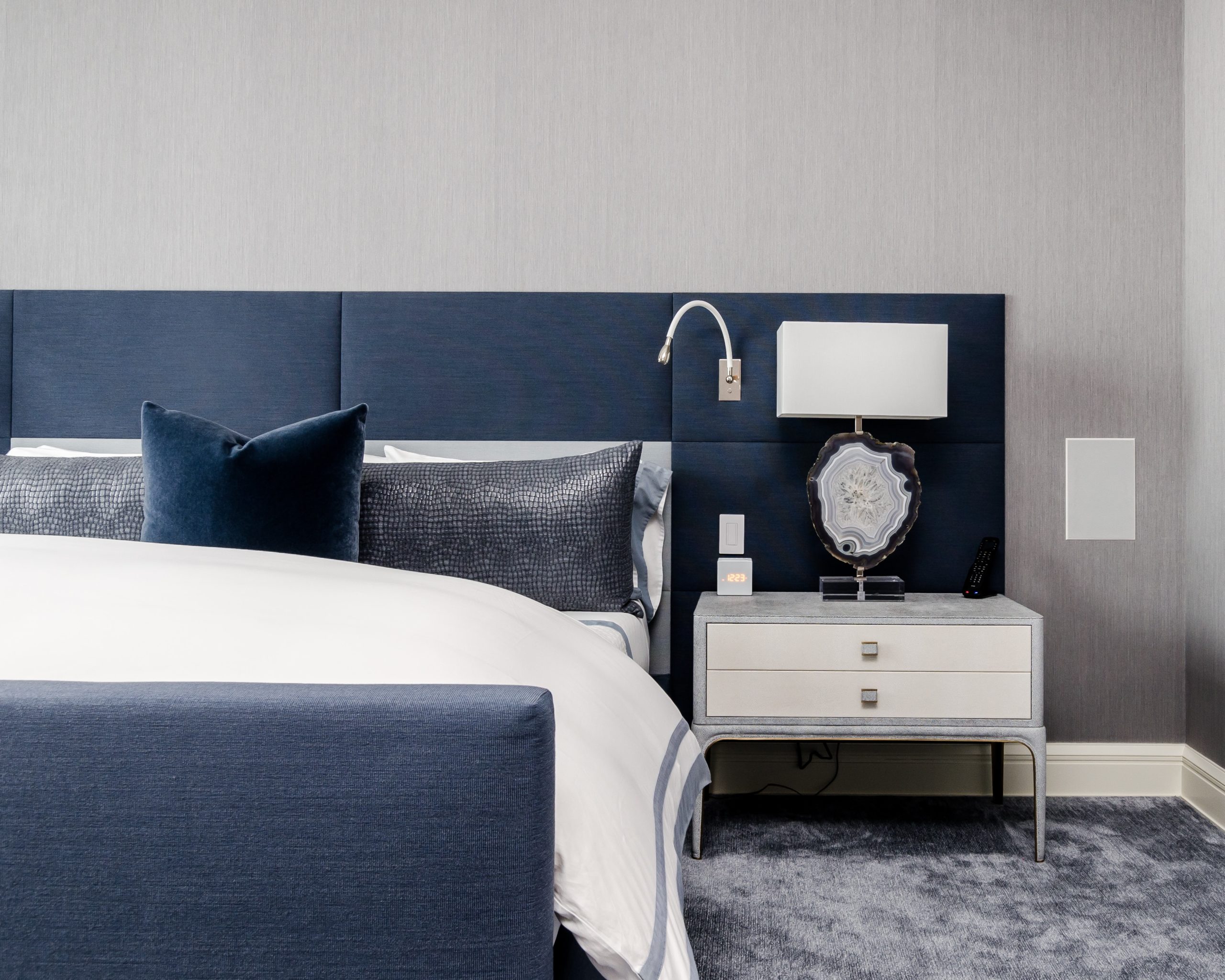 Blue master bedroom interior design
